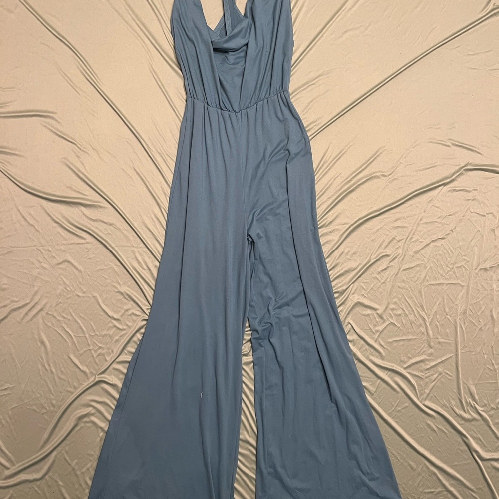Chic Blue Denim Jumpsuit with Relaxed Fit